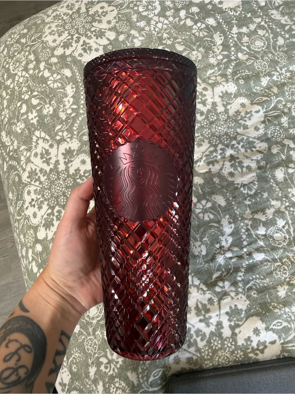 Starbucks 24OZ Cold Cup Red Jeweled Tumbler